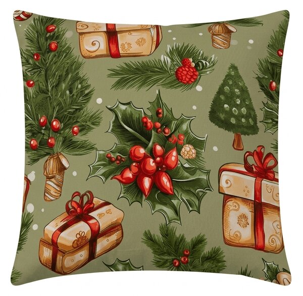 Husa de perna din microfibra CHRISTMAS PRESENTS 45x45 cm, verde