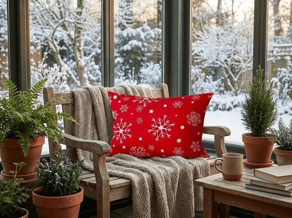 Fata de perna din microfibra SNOWFALL 50x70 cm, rosu