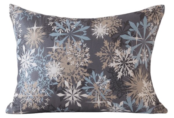 Husa pentru perna din microfibra SNOWFLAKE 70x90 cm, albastru-gri