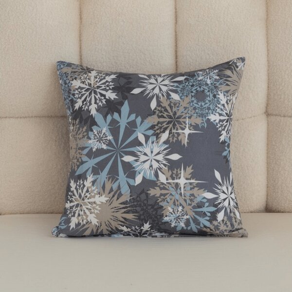 Husa pentru perna din microfibra SNOWFLAKE 45x45 cm, albastru-gri