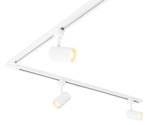 Sistem de iluminat inteligent cu șină monofazată cu 10 spoturi albe, inclusiv Wifi GU10 - Iconic Jeana