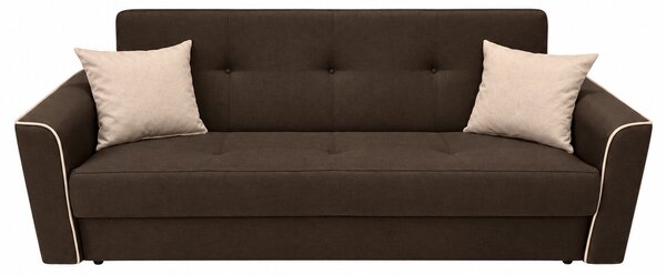 Canapea VERA extensibila, 3 locuri, lada de depozitare, stofa maro + bej deschis, 225x90x90 Maro, Stofa