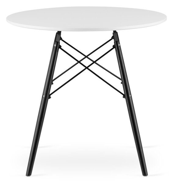 OFERTA Masa de dining alba cu picioare negre OSLO 80x80 II. calitate