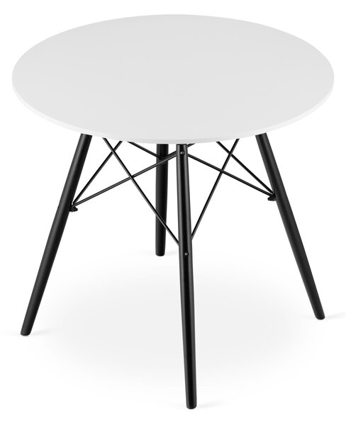 OFERTA Masa de dining alba cu picioare negre OSLO 80x80 II. calitate