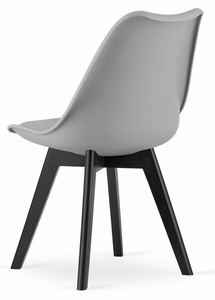 Scaun de masa Culoare gri deschis cu picioare negre, BALI MARK