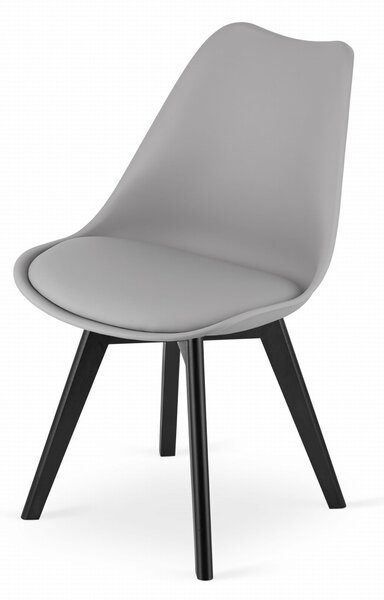 Scaun de masa Culoare gri deschis cu picioare negre, BALI MARK
