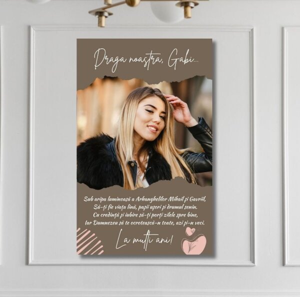 Tablou canvas personalizat La multi ani de Sfinții Arhangheli Mihail și Gavriil
