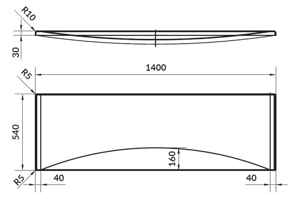 Panou frontal Cersanit VIRGO/INTRO pentru cada 140 cm, S401-043