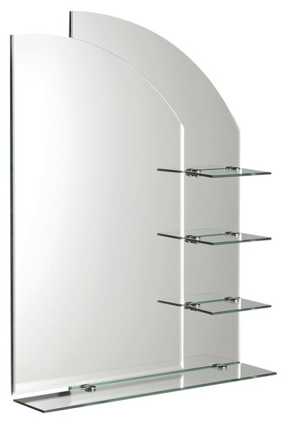 Aqualine Aqualine, oglindă WEGA 65x90cm, rotunjită, cu rafturi, 65028