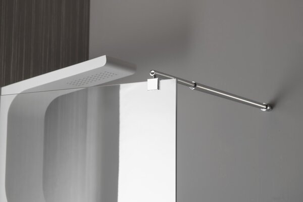 Aqualine Aqualine, perete WALK-IN pentru instalare pe perete cu suport, dintr-o bucată, 700 mm, sticlă transparentă, WI071