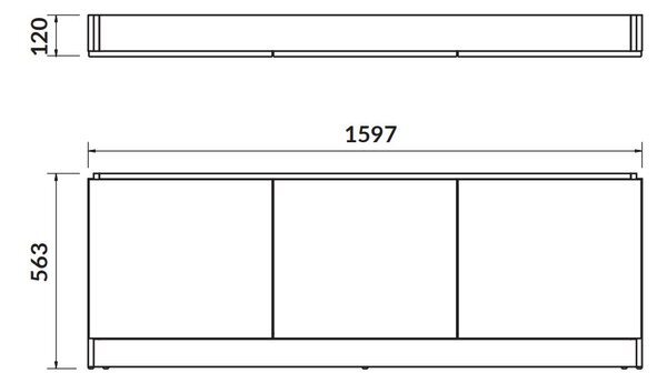 Cersanit Smart, panou frontal mobila pentru cada SMART 160cm, alb-cenusa deschis lucios, S568-024