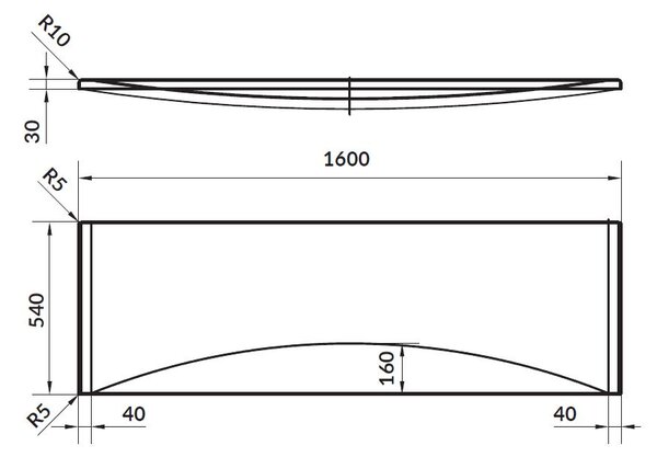 Panou frontal Cersanit VIRGO/INTRO pentru cada 160 cm, S401-045