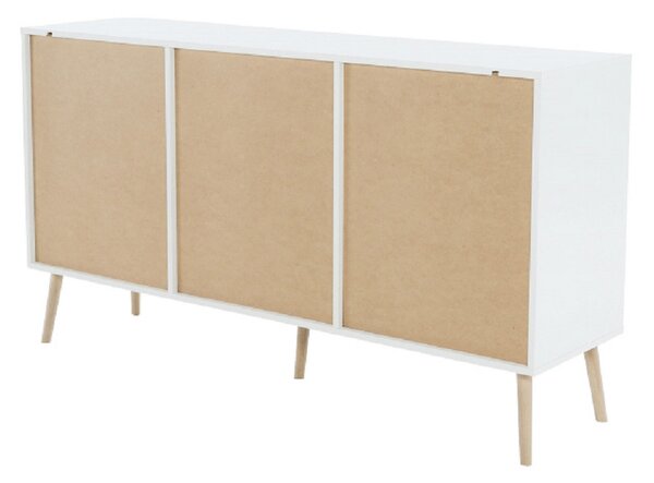 Comoda OSLO 75381, cu 2 usi si 3 sertare, PAL, stejar sonoma/alb, 147,1x81x39,1 cm