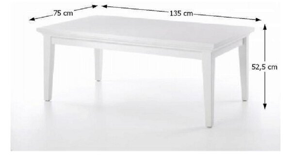 Masuta cafea PARIS 79872, PAL înfoliat lăcuit, alb, 135x52,5x75 cm