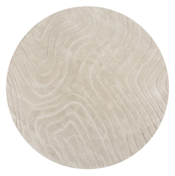 Covor crem țesut manual rotund din lână ø 160 cm Mesmerise Natural – Flair Rugs