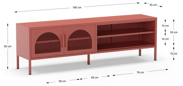 Comodă TV cărămizie 160x50 cm Diora – Marckeric