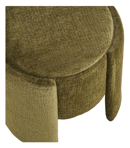 Taburet kaki cu tapițerie din chenille Walsdorf – House Nordic