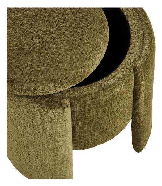 Taburet kaki cu tapițerie din chenille Walsdorf – House Nordic