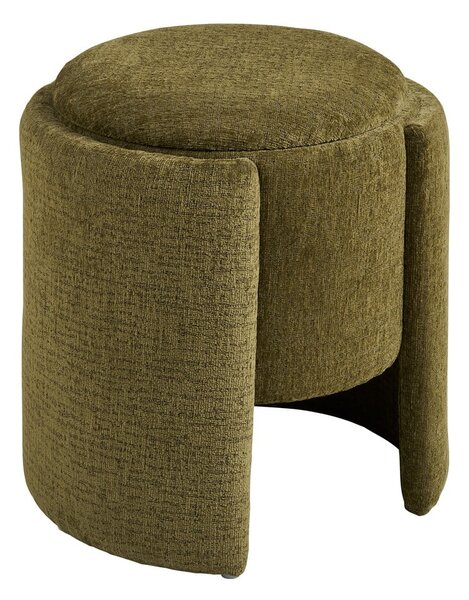 Taburet kaki cu tapițerie din chenille Walsdorf – House Nordic