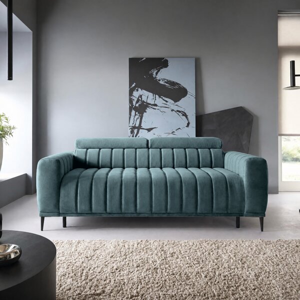 Canapea extensibila pat dublu GANDI 160, stofa catifelata turcoaz inch