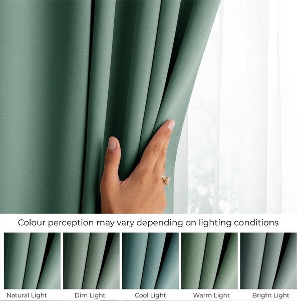 Draperie verde-deschis dimout (semi-opacă) 140x245 cm Kierra – Restilo
