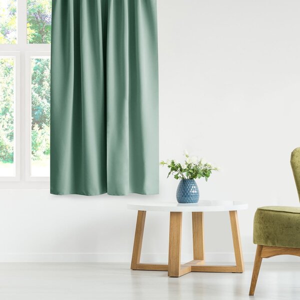 Draperie verde-mentă dimout (semi-opacă) 140x175 cm Kierra – Restilo