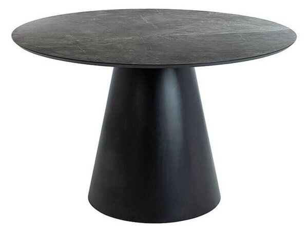Masa ANGEL, cadru, gri/negru mat, 120x76 cm, rotunda, fixa