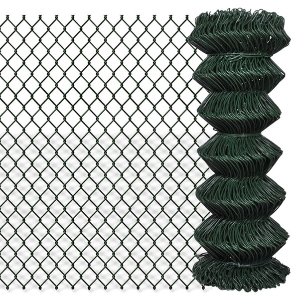 Gard de legătură din plasă, verde, 1 x 15 m, oțel