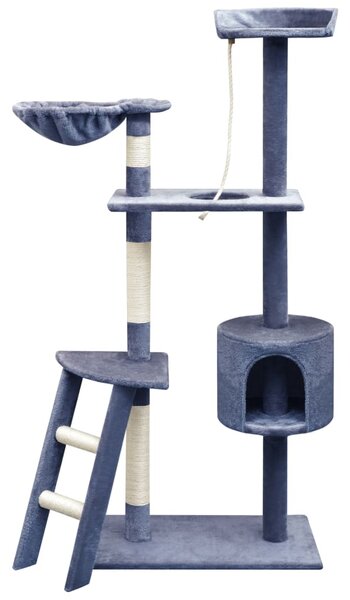 Ansamblu pisici, stâlpi cu funie sisal, 150 cm, albastru închis