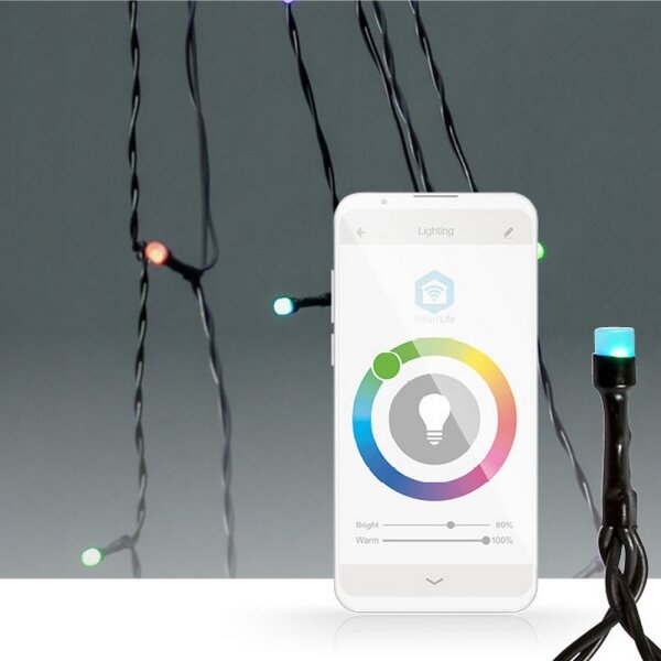 Nedis WIFILXT01C180 - LED RGB perdea de Crăciun 240xLED/11 funcții 8m IP65 Wi-Fi Tuya