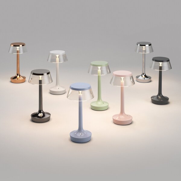 Lampă de masă FLOS, Bon jour unplugged, reglabil, Gri, Zona coridorului, Plastic, Design