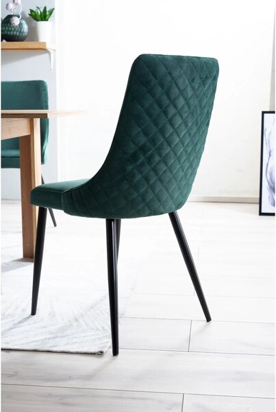 Scaun tapitat PIANO B, verde, 44x45x92