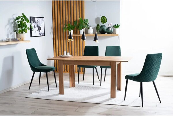 Scaun tapitat PIANO B, verde, 44x45x92