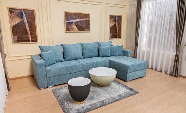 Colțar Extensibil Claudia Mare XXL Bonell Albastru Deschis - Aragon 75 Interschimbabil