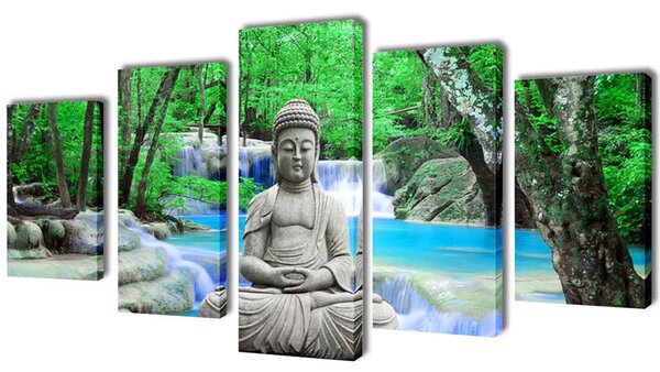 Set de tablouri, imprimeu Buddha, 200 x 100 cm