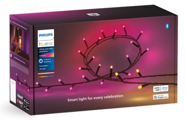 Instalație LED RGBW dimabilă de exterior de Crăciun Philips HUE WACA 250xLED 24,4 m IP54
