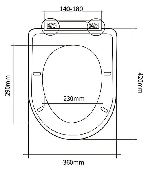 Aqualine Aqualine, Capac WC VITO, Închidere silențioasă, Easy Take, alb, PCS105