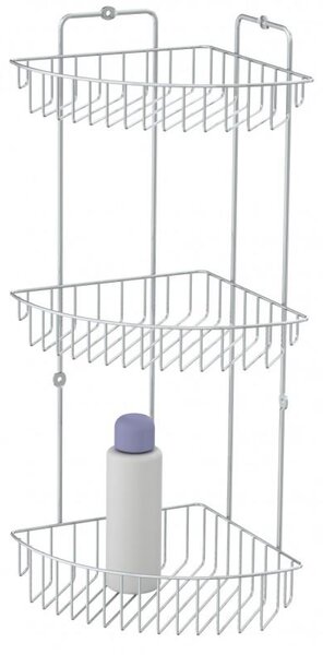 Erga Vega, poliță de colț pe 3 nivele 52x25,5x19 cm, crom, ERG-YKA-E.VEGA S3