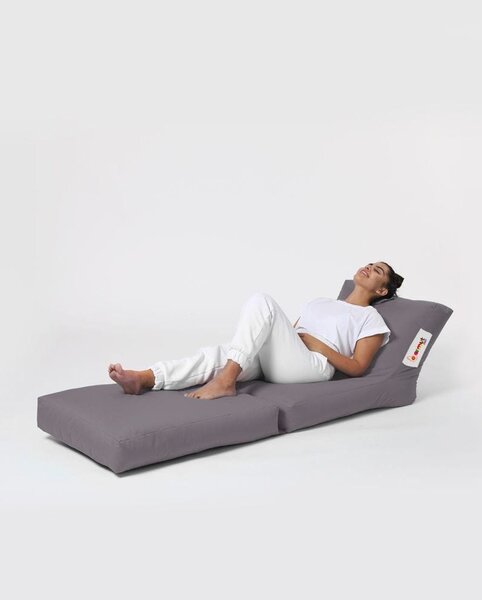 Fotoliu puf SIESTA, gri, poliester, 55x40x40 cm