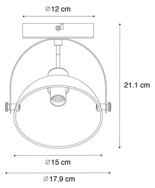 Plafoniera industriala alba cu argintiu 15 cm ajustabila - Magnax