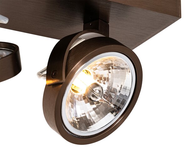 Spotlight de design bronz închis cu 2 lumini rotative și înclinabile - Go