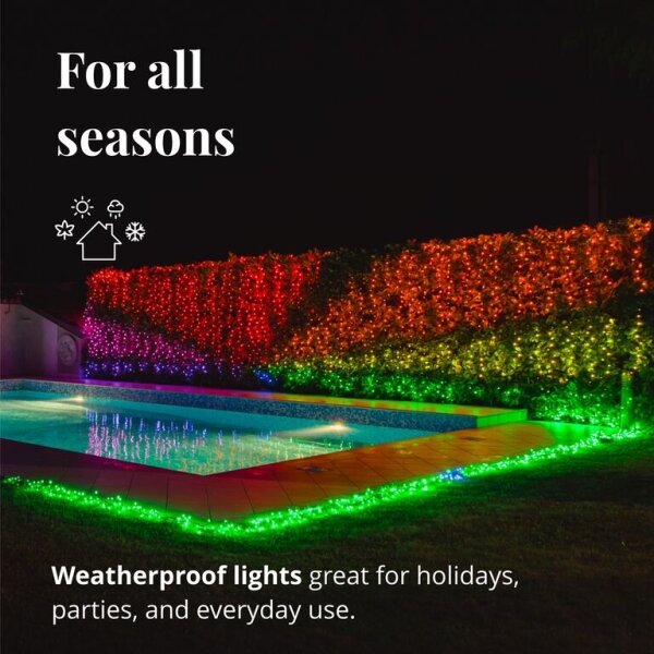 Twinkly TWS250STP-BEU - Ghirlandă LED RGB de exterior, 250 LED, 23,5 m, IP44, Wi-Fi