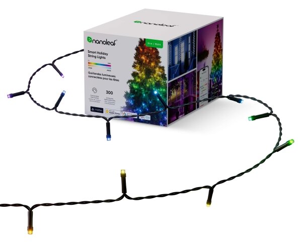 NanoleafN7102K02-25HSL-LEDRGBW Ghirlandă luminoasă de Crăciun 300xLED 2x12m 2700-6500K Wi-Fi IP67