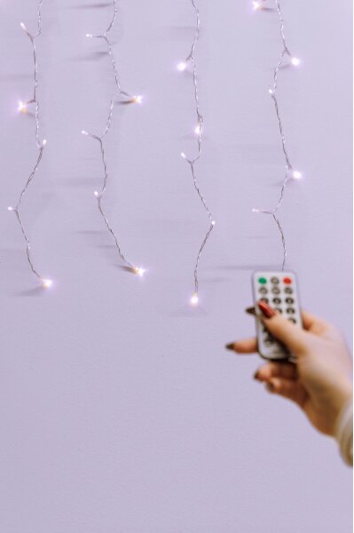 Perdea LED dimabilă pentru exterior CURTAIN 360xLED/8,4W/230V 2x2 m IP44 alb cald + telecomandă