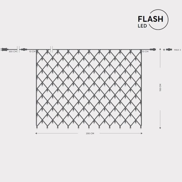 Perdea LED de exterior NET 240xLED/7,2W/230V 1,5x2 m IP44 alb cald