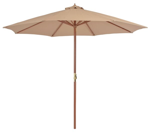 Umbrelă soare de exterior, stâlp metalic, 300 cm, gri taupe