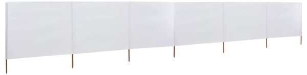 Paravan anti-vânt cu 6 panouri, alb, 800 x 80 cm, textil