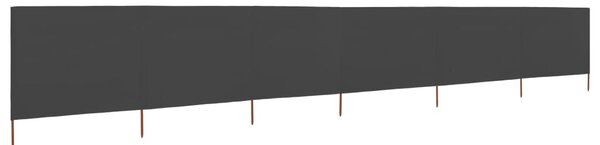 Paravan anti-vânt cu 6 panouri, gri, 800 x 80 cm, textil