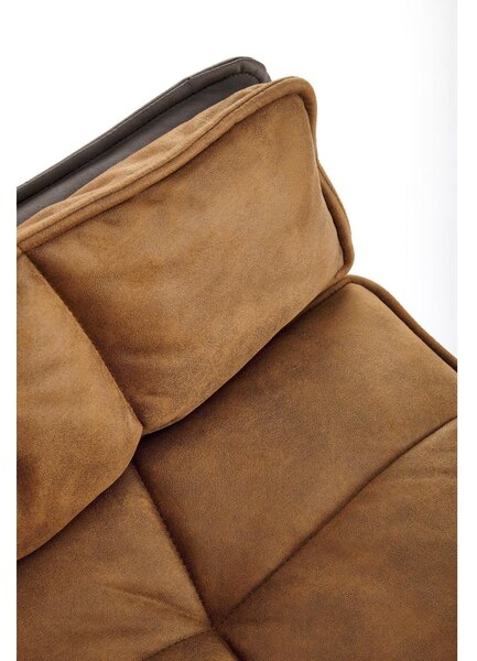 Scaun rotativ K523, maro/negru, stofa/piele ecologica, 85x61x61 cm