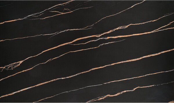 Masa extensibila LOZANO, maro/nuc, metal/piatra sinterizata, 140-200x82x76 cm